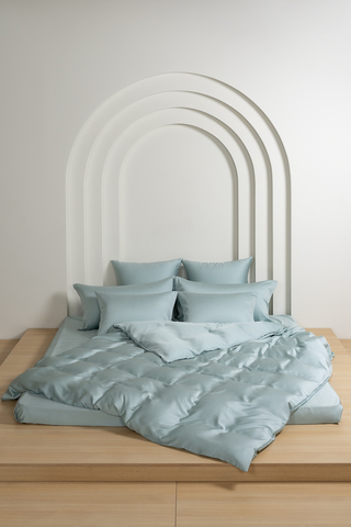 Постельное белье семейное German Grass Sea Wave Brilliant бирюзовое