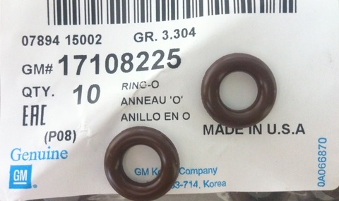 КОЛЬЦО ФОРСУНКИ ИНЖЕКТОРА НИЖНЕЕ NEXIA N100 SOHC (коричн) GM