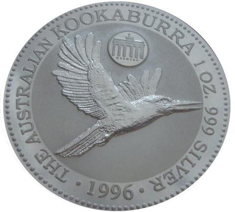 Австралия 1 доллар 1996 Кукабарра птица Прайви марк Privy Бранденбургские ворота Германия СЕРЕБРО