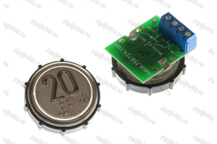 Кнопка (кнопочный модуль) ВКЛ13А-2-4П "20 этаж", круглая, красная подсветка, с кодом Брайля