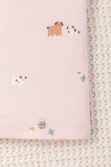 Фуфайка для новорожденных  К 301156/собачки на поле на бежево-розовом