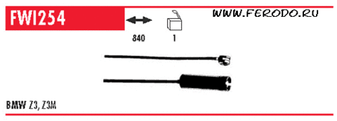 FWI254 Датчик износа тормозной колодки