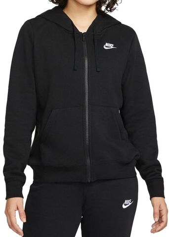 Женская толстовка Nike Sportswear Club Fleece Full Zip Hoodie - black/white