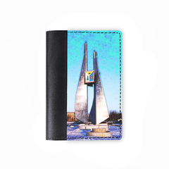 Обложка на паспорт комбинированная "Стелла в Нижневартовске", черная