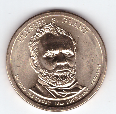 США. 1 доллар. Президенты. №18. 2011. Ulysses S. Grant / Улисс Грант. D. UNC