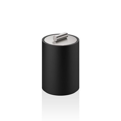 Decor Walther 0971265 Decor Walther Black Stone DMD S Баночка универсальная 11x8см, с крышкой, цвет: черный матовый / сталь матовая