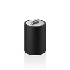 Decor Walther 0971265 Decor Walther Black Stone DMD S Баночка универсальная 11x8см, с крышкой, цвет: черный матовый / сталь матовая фото