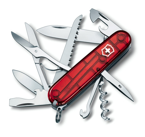 Складной нож Victorinox Huntsman Red Trans (1.3713.T) 91 мм., 15 функций, полупрозрачный красный - Wenger-Victorinox.Ru