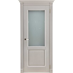 Купить Межкомнатная дверь массив дуба Селена эмаль слоновая кость остеклённая