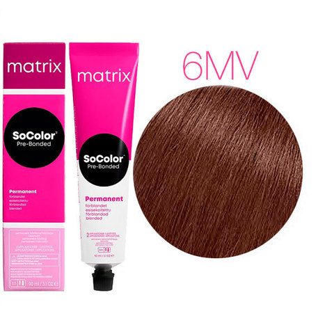 Matrix Socolor Pre-Bonded 6MV темный блондин мокка перламутровый, стойкая крем-краска для волос с бондером