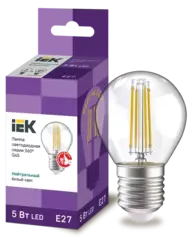Лампа светодиодная G45 шар прозрач. 5Вт 230В 4000К Е27 серия 360° IEK