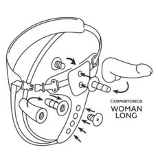 Женский пояс-трусики c 2 насадками и вагинальной пробкой WOMAN LONG - 