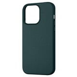 Чехол из натуральной кожи (MagSafe + анимация NFC) Leather Case для iPhone 13 Pro (Темно-зеленый) с магнитом Premium