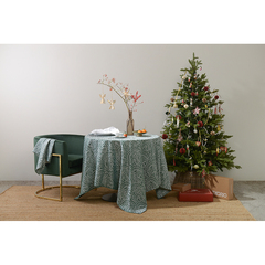 Скатерть из хлопка зеленого цвета с рисунком Спелая смородина, scandinavian touch, 180х180см