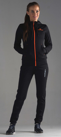 Костюм спортивный Nordski Zip Hood Cuffed Black-Orange женский