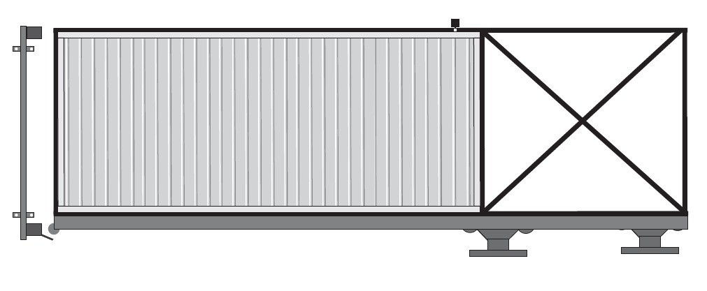 Откатные ворота рисунок