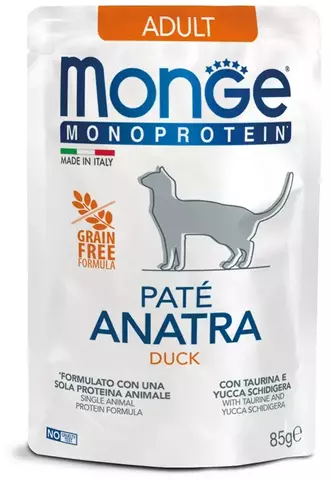Monge Cat Monoprotein Pouch паучи для кошек (утка) 85г