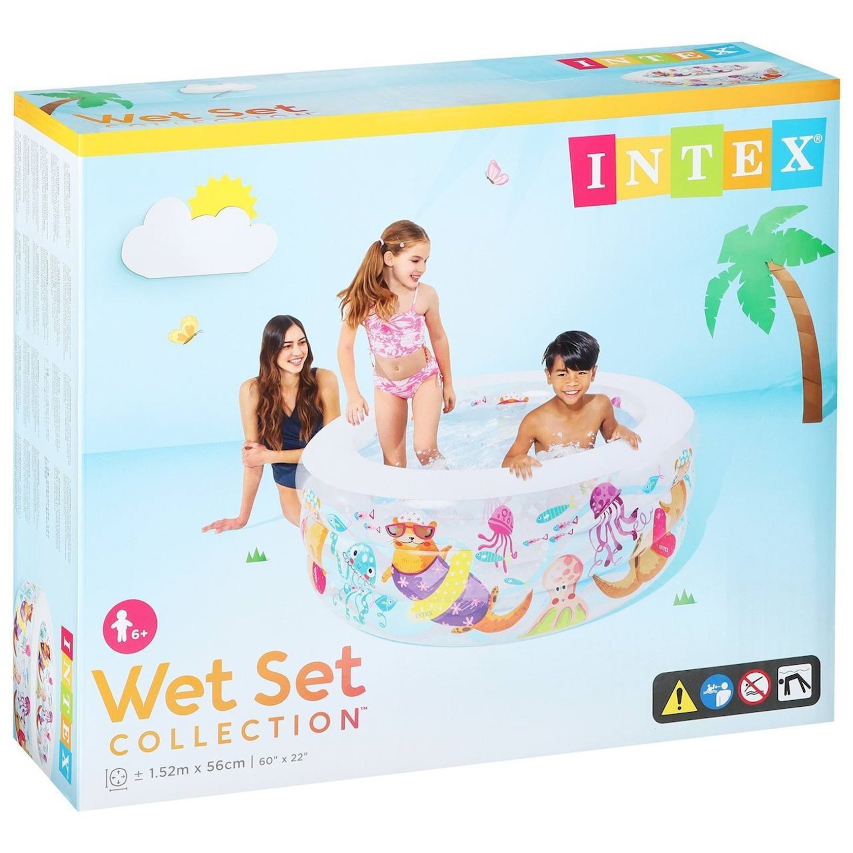 Бассейн wet set. Бассейн аквариум 58480. 58480 Intex. 58480np. Бассейн Intex "аквариум" 152х56 см, арт.58480np.