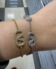 Браслет VALENTINO с подвеской с куб.циркониями в позолоте, lux