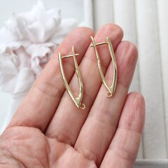 Швензы удлинённые 36*4 мм с английским замком, позолота, Ш125