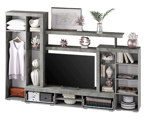 Гостиная Инстайл ЦС-02 бетон / белый