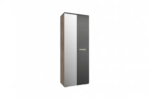 Шкаф двухстворчатый c зеркалом Наоми ШК-22 дуб каньон / графит