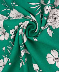 Ткань штапель принт 120 гр/м2, 100% вискоза, ш. 150 см, бирюза