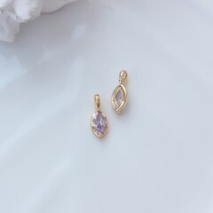 Подвеска Маркиз со светло-сиреневым фианитом, 14*5 мм, позолота, П397