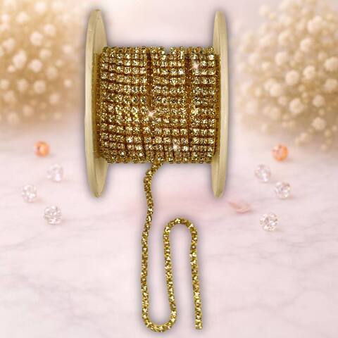 стразовая лента ,2,5мм ,цвет белый-золото (1м)