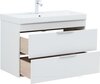 Aquanet 342092 Тумба с раковиной Ирис new 90 подвесная 2 ящ. цв. белый глянец (342092)