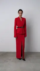 Юбка макси с разрезом спереди с подкладкой