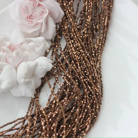 Гематин гематит, кубик усеченый, 1,8 мм, шоколад, 1 нить, ГМ099