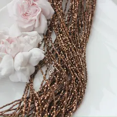 Гематин гематит, кубик усеченый, 1,8 мм, шоколад, 1 нить, ГМ099