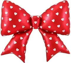 Фигура "Бант красный в сердечках" белые