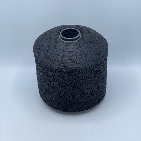 Бобинная пряжа, Linette Pailletes, 450м, 80% Лен, 20% Полиэстер(пайетка), Черный+пайетка. 39445