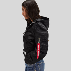 Бомбер Alpha Industries L-2B Hooded Gen II W Black (Черный)