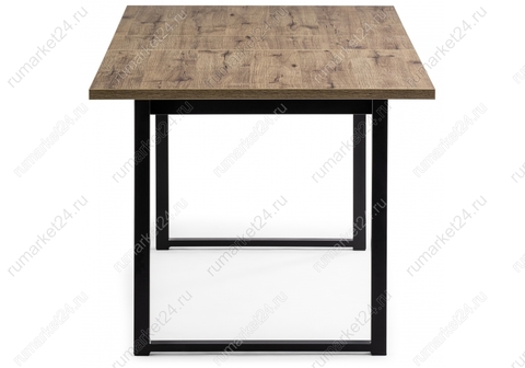 Стол деревянный кухонный, обеденный, для гостиной Макта 140 дуб велингтон / черный матовый 85*85*73 Черный /Дуб велингтон