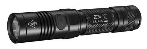 Фонарь ручной Nitecore EC20 черный лам.:светодиод. 18650x1