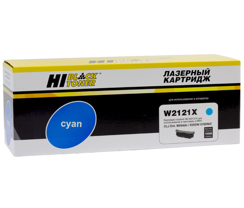 Картридж Hi-Black (HB-W2121X) для HP CLJ Enterprise M554dn/555DN/555x/578f/578DN, C, 10K, б/ч