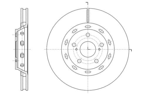 Диск тормозной вентилируемый G-brake  GR-21037