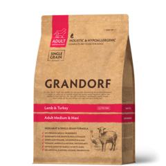 Grandorf Dog adult medium & maxi корм сухой для собак средних и крупных пород ягнёнок с индейкой