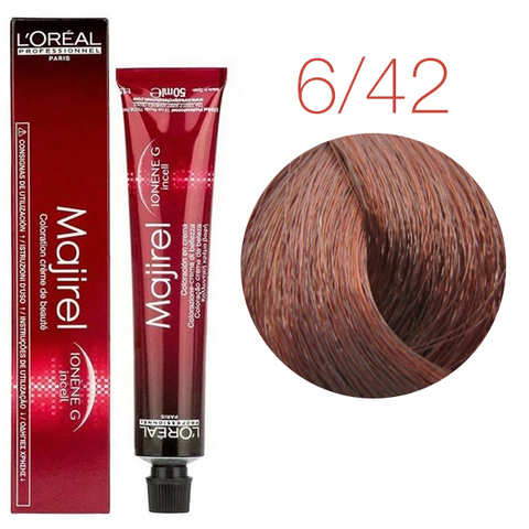 L'Oreal Professionnel Majirel 6.42 (Темный блондин медный перламутровый) - Краска для волос