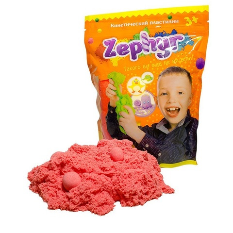 Кинетический пластилин Zephyr (Зефир) в дой-паке, розовый 300 гр