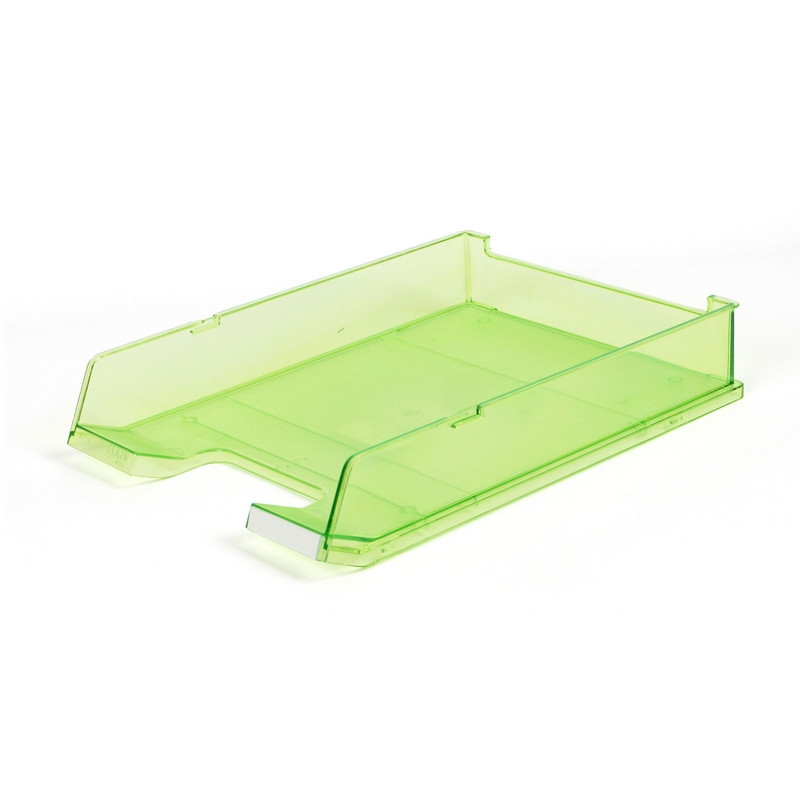 Лоток для бумаг HAN горизонтальный с индексным окном прозрачный зеленый
