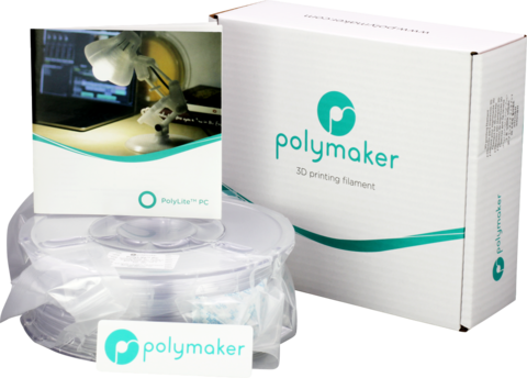 Пластик для 3D-принтера PolyMaker PolyLite PC, 1.75 мм, 1 кг, Прозрачный