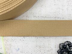Лента ременная стропа хлопок, 49% х/б, 28% п/э, 23% пп, 24,2 гр/м, ш. 3,8 см, бежевый