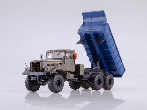 KRAZ-255B 6x6 dump truck khaki-blue 1:43 AutoHistory