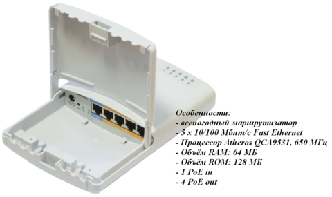 Маршрутизатор Mikrotik RB750P-PBR2