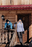 Премиальный теплый зимний костюм Nordski Mount Lavender Black женский с высокой спинкой