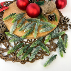 Еловые лапки искусственные, МИНИ, ПАТИНА цвет, декор зимний, рождественский, 5,5-6 см, набор 30 шт.